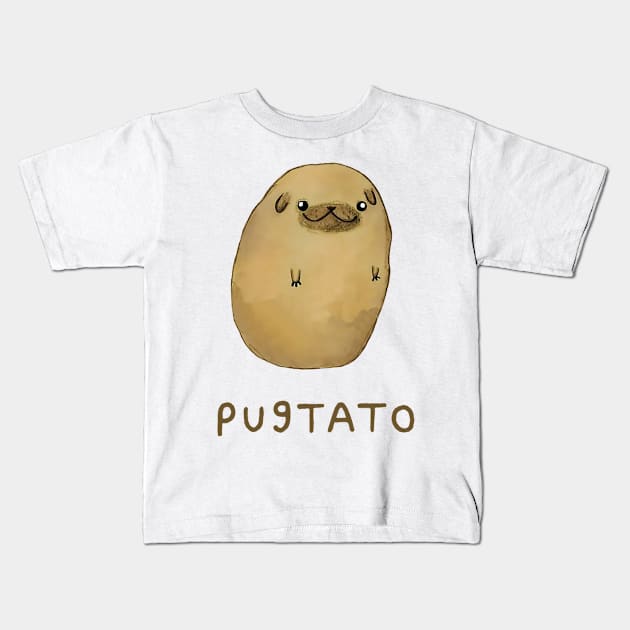 Pugtato Kids T-Shirt by GalaxyArt